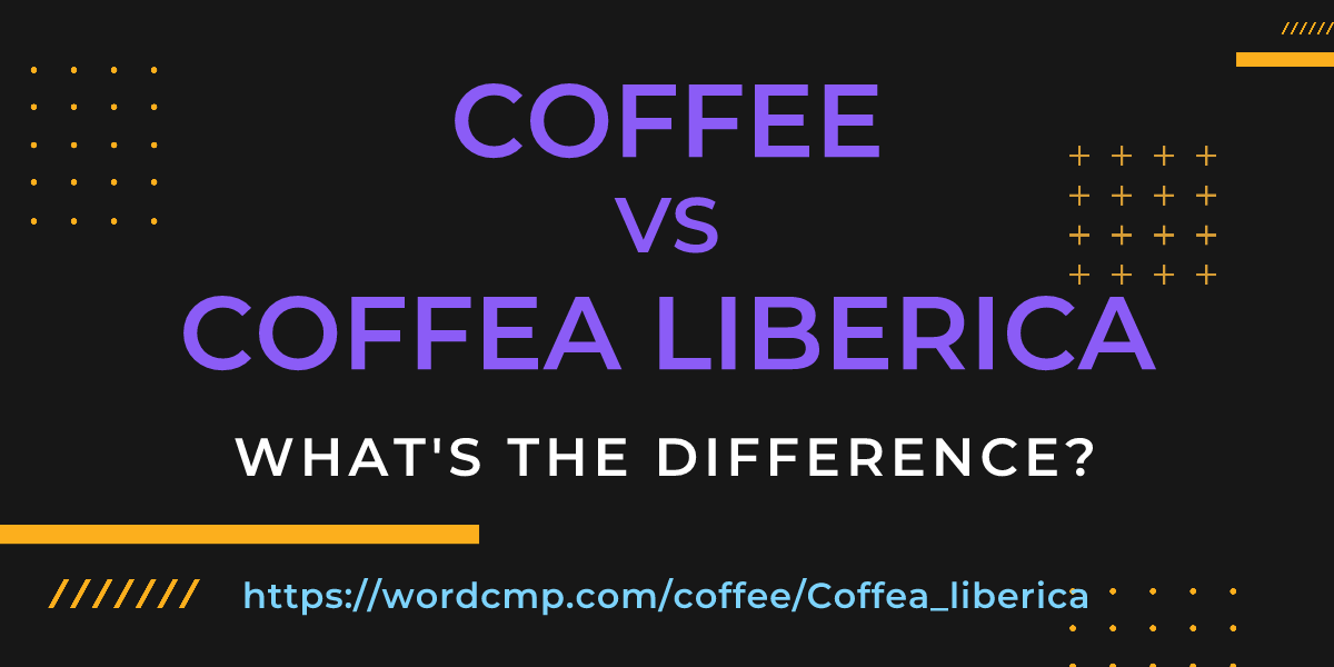 Difference between coffee and Coffea liberica