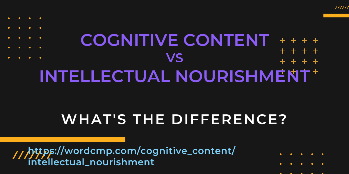 Difference between cognitive content and intellectual nourishment