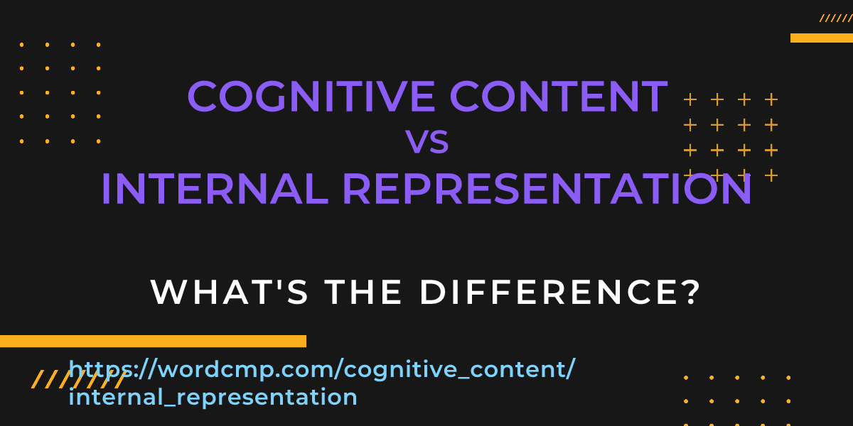 Difference between cognitive content and internal representation