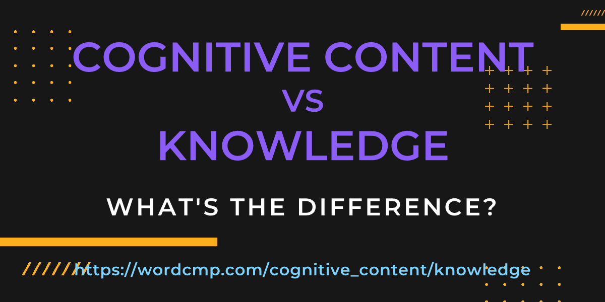 Difference between cognitive content and knowledge