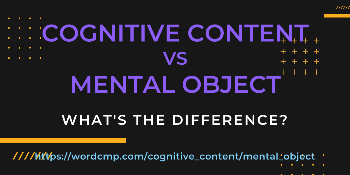 Difference between cognitive content and mental object