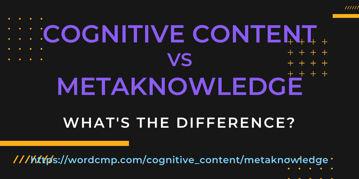 Difference between cognitive content and metaknowledge