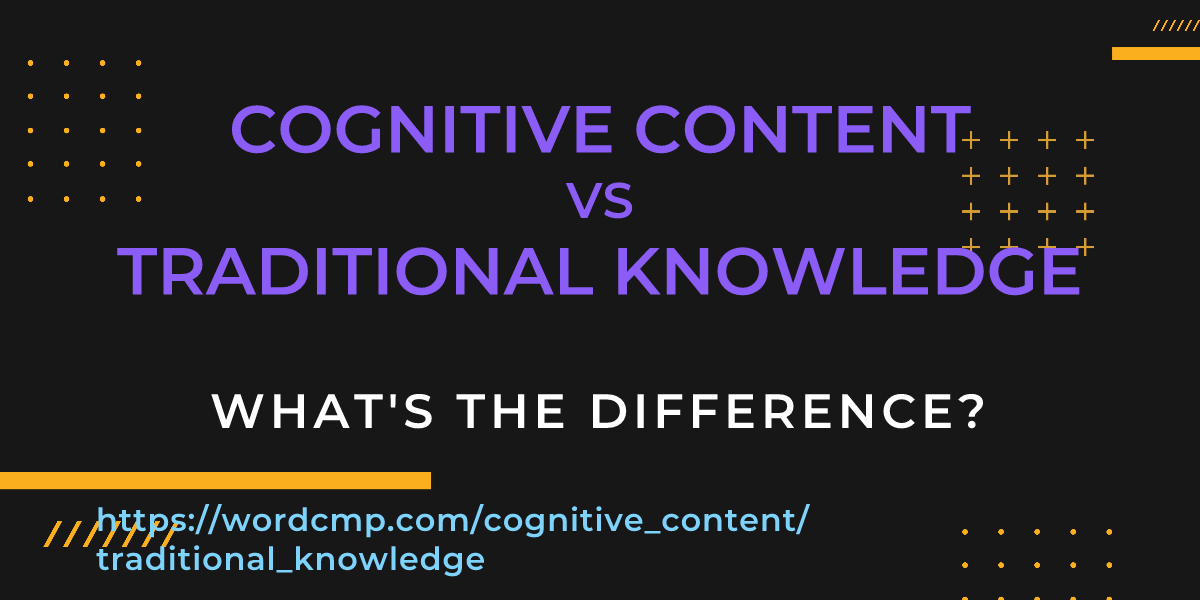 Difference between cognitive content and traditional knowledge