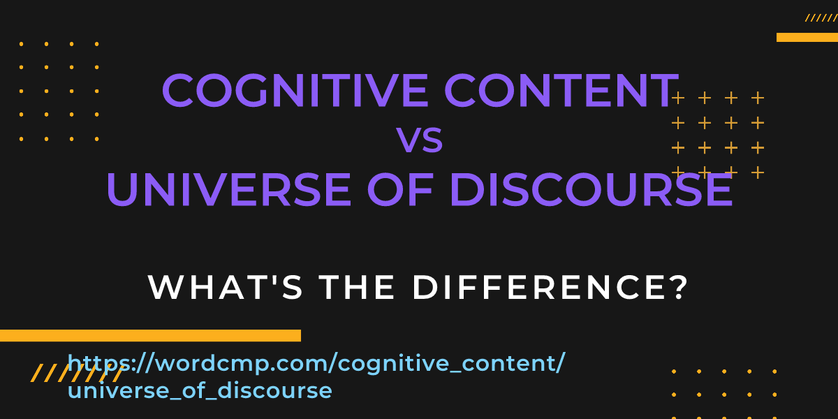 Difference between cognitive content and universe of discourse