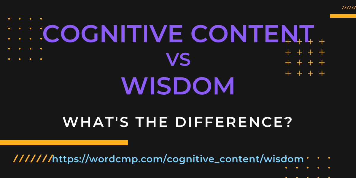 Difference between cognitive content and wisdom