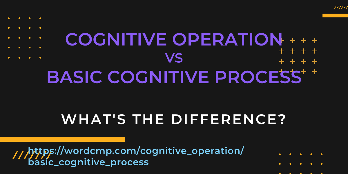 Difference between cognitive operation and basic cognitive process