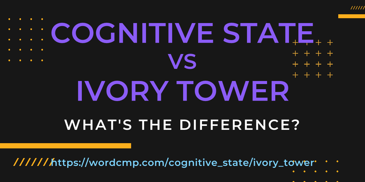 Difference between cognitive state and ivory tower