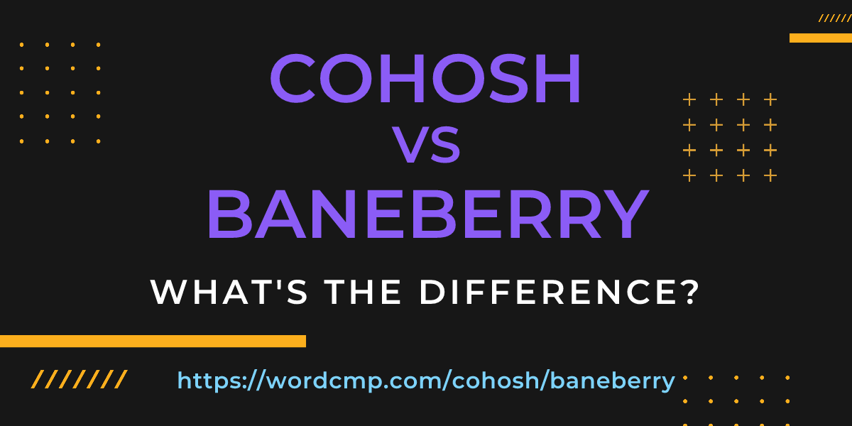 Difference between cohosh and baneberry