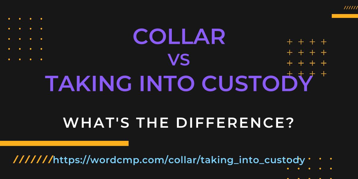 Difference between collar and taking into custody