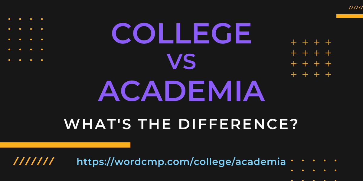Difference between college and academia