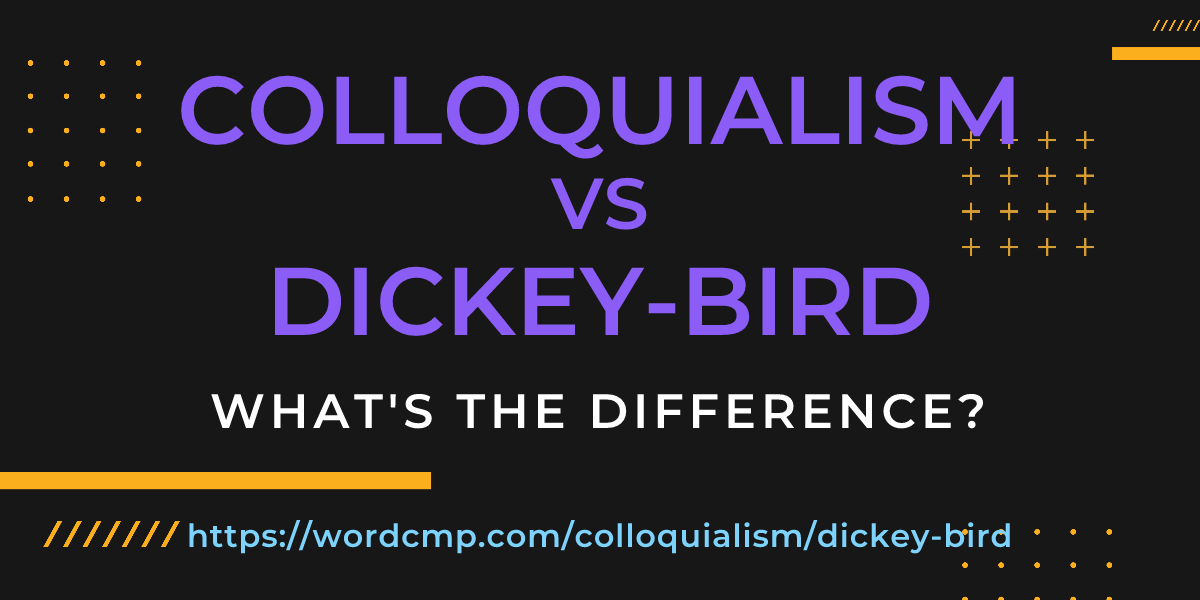 Difference between colloquialism and dickey-bird