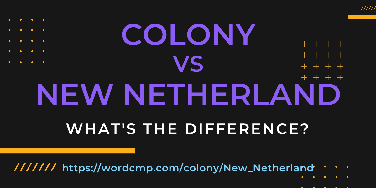 Difference between colony and New Netherland
