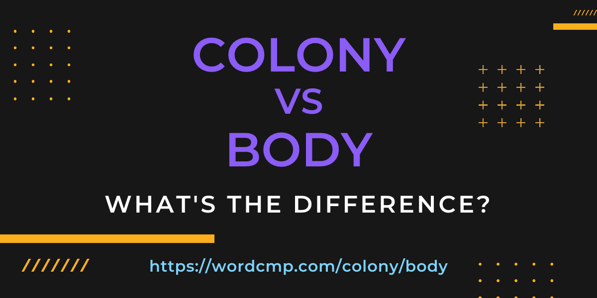 Difference between colony and body