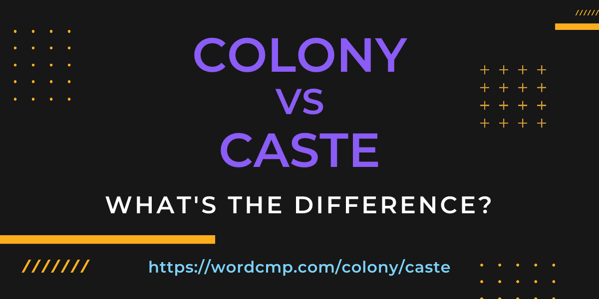 Difference between colony and caste