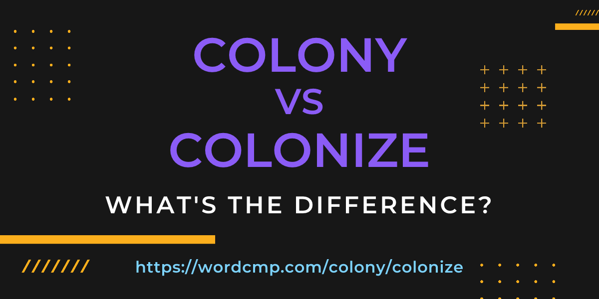 Difference between colony and colonize