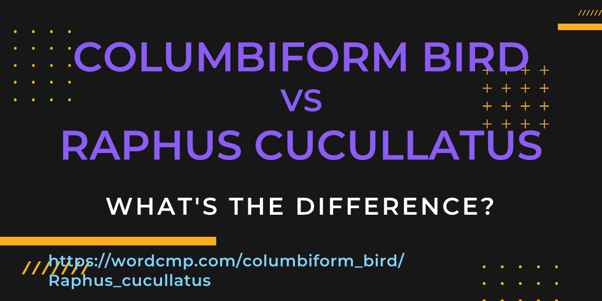 Difference between columbiform bird and Raphus cucullatus