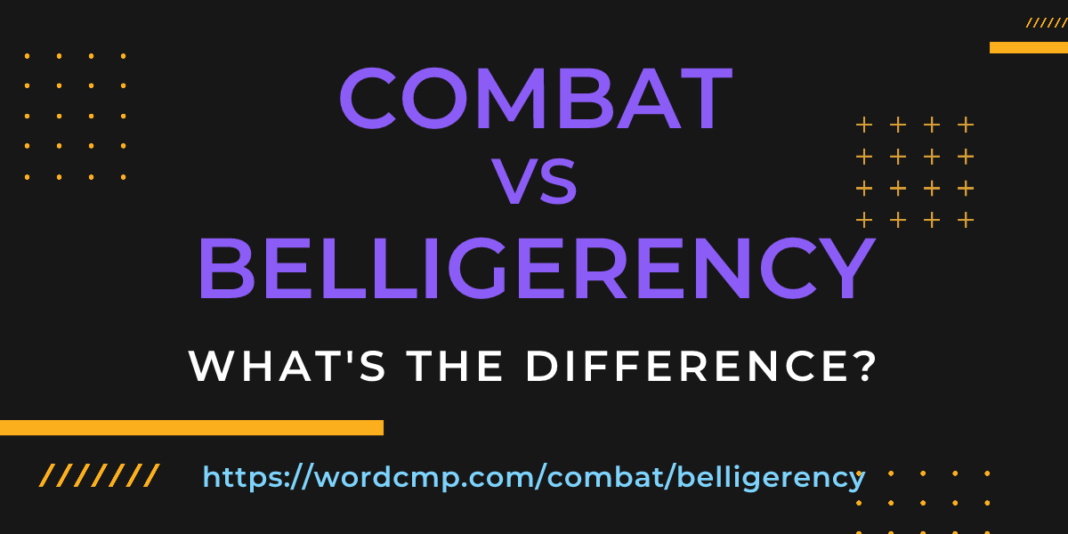 Difference between combat and belligerency