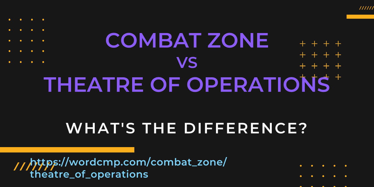 Difference between combat zone and theatre of operations