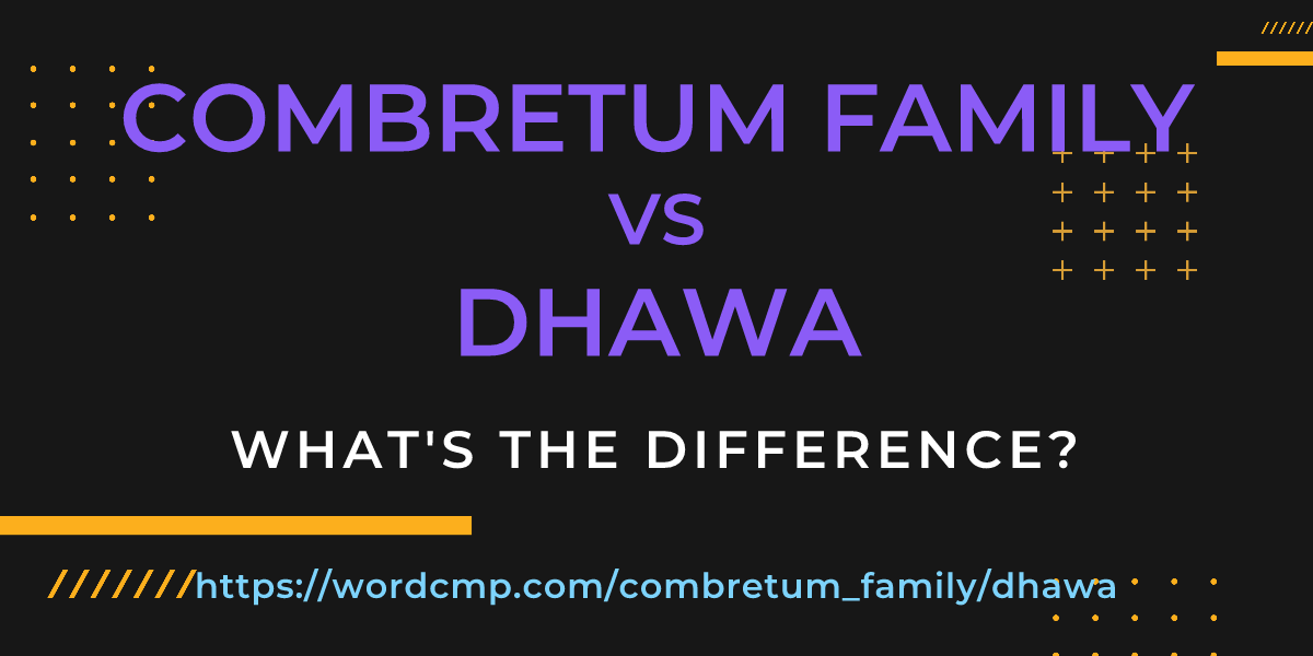 Difference between combretum family and dhawa