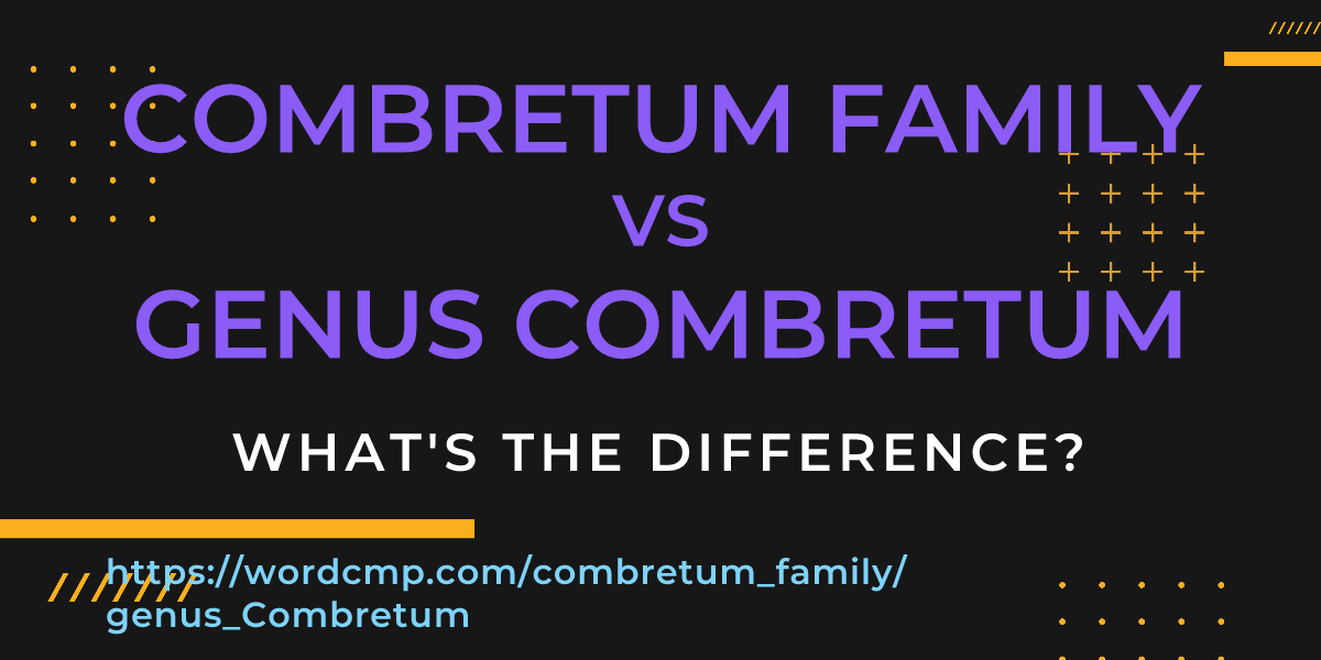 Difference between combretum family and genus Combretum