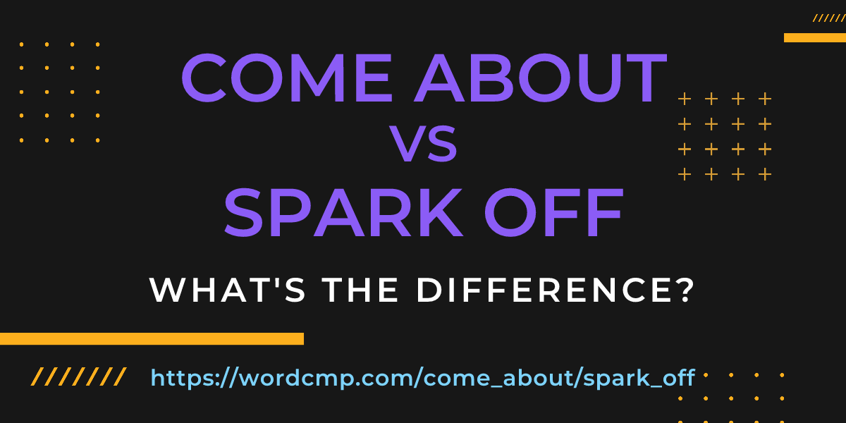 Difference between come about and spark off