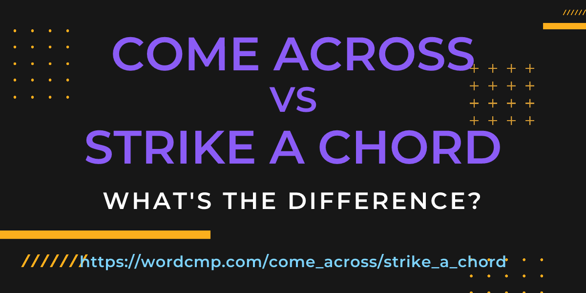 Difference between come across and strike a chord