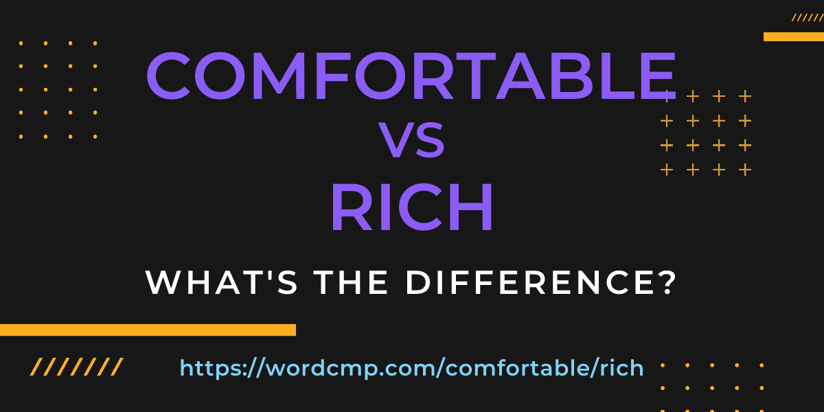 Difference between comfortable and rich