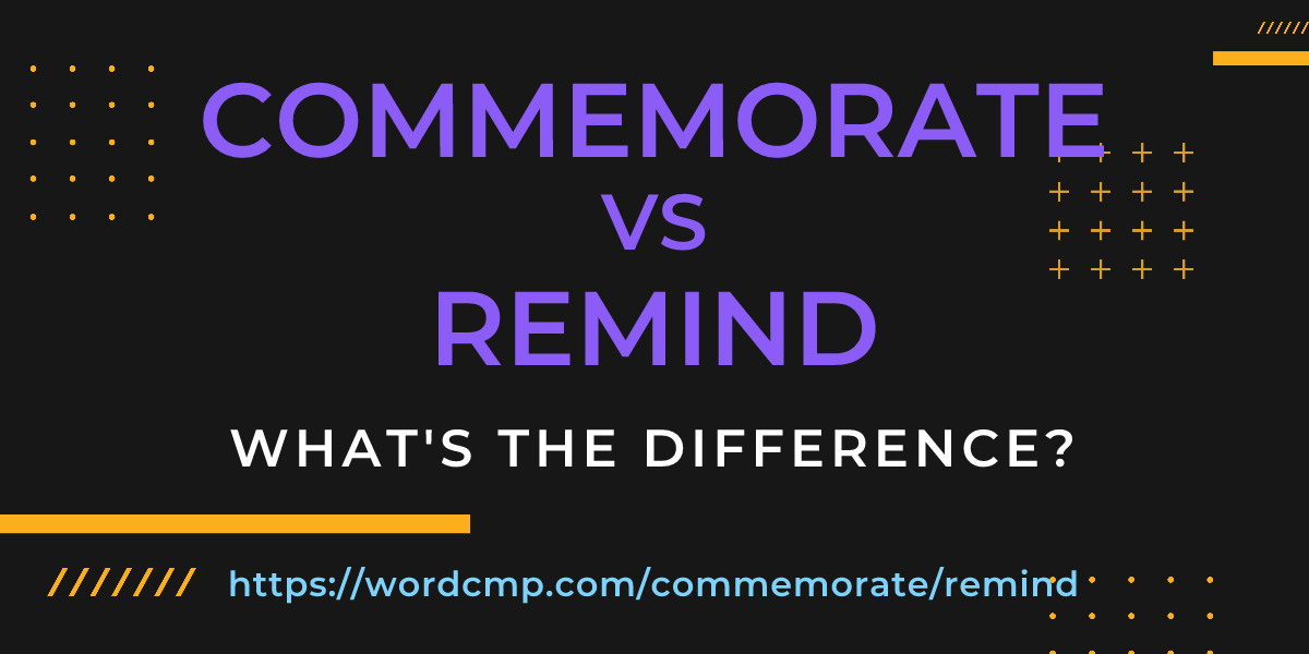Difference between commemorate and remind