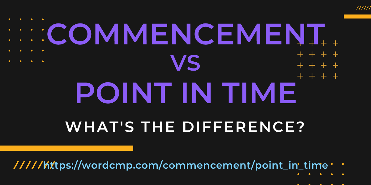 Difference between commencement and point in time