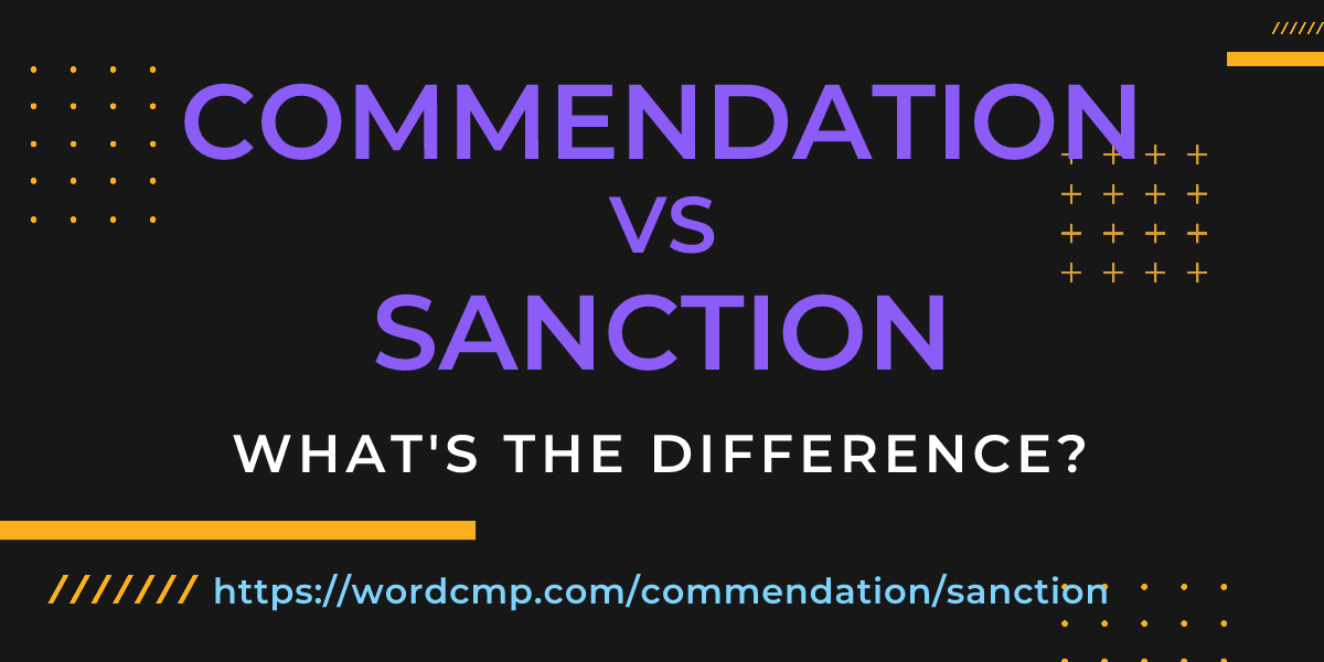 Difference between commendation and sanction