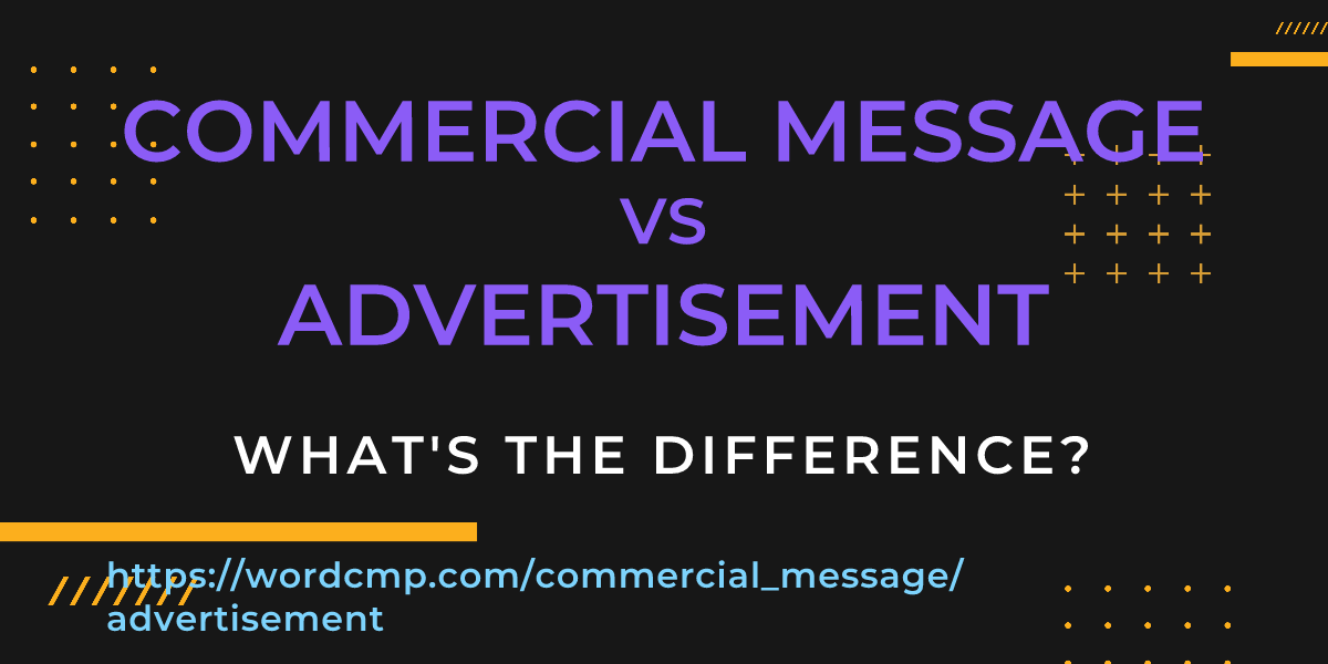 Difference between commercial message and advertisement