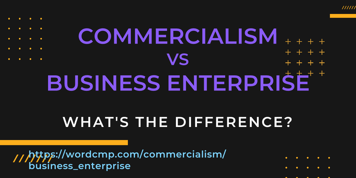 Difference between commercialism and business enterprise
