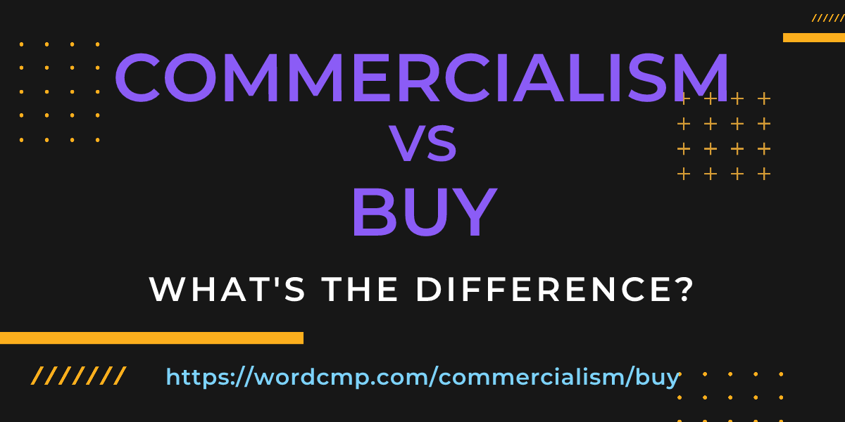 Difference between commercialism and buy