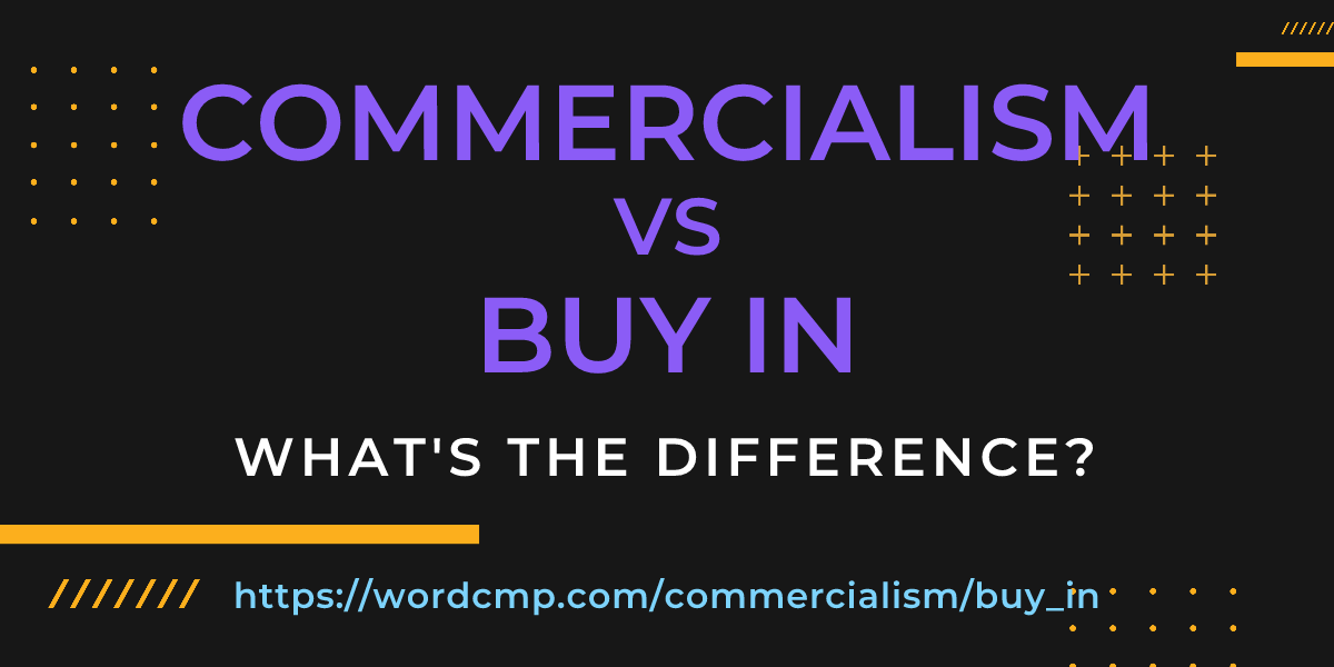 Difference between commercialism and buy in