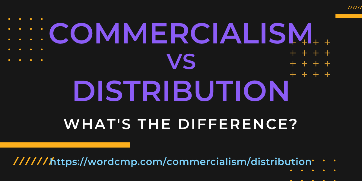 Difference between commercialism and distribution