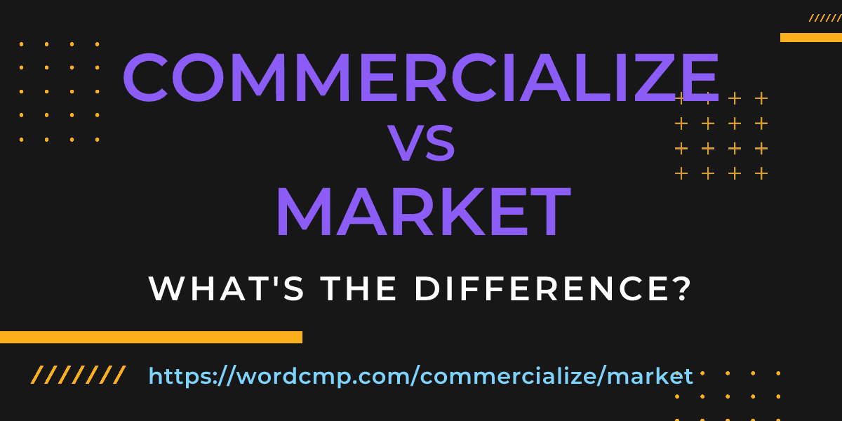 Difference between commercialize and market