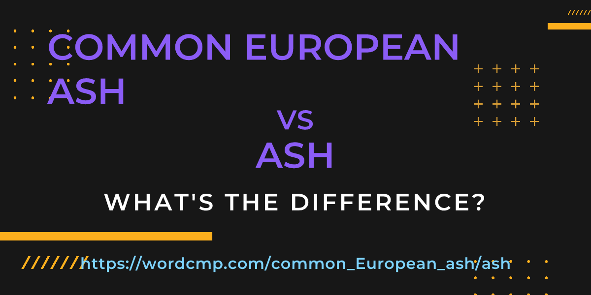 Difference between common European ash and ash