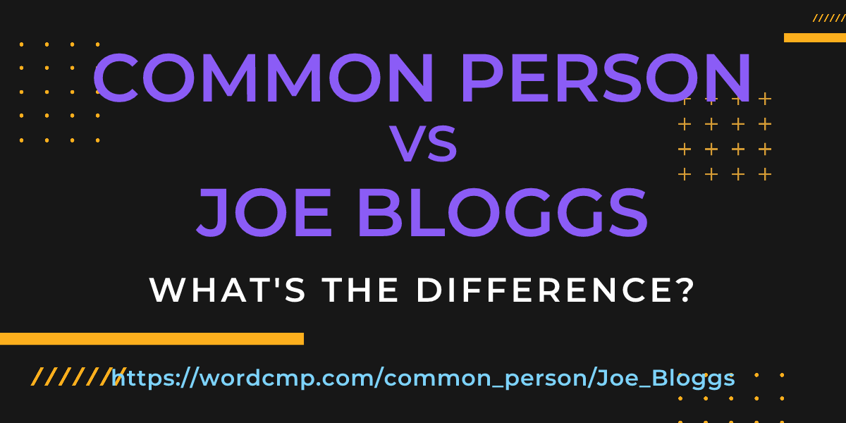 Difference between common person and Joe Bloggs