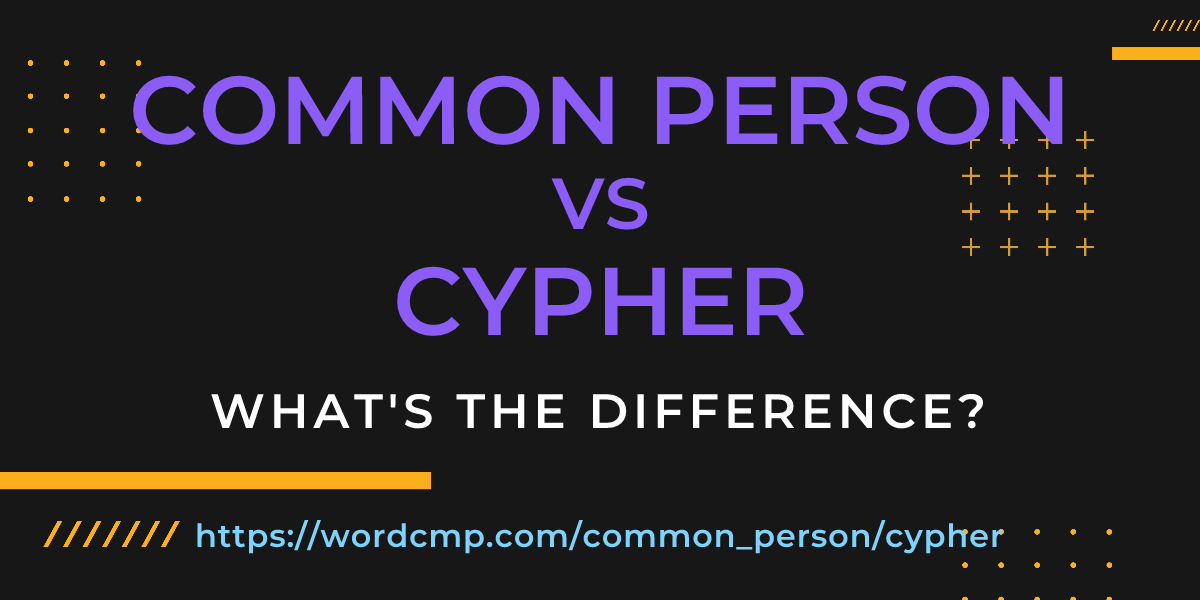 Difference between common person and cypher