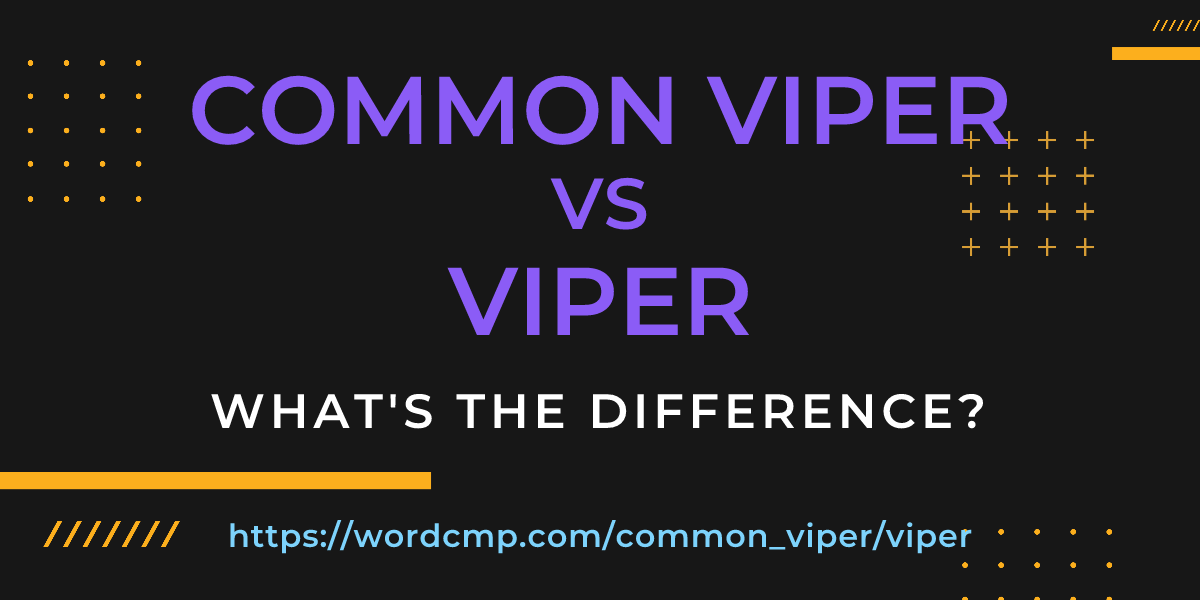 Difference between common viper and viper