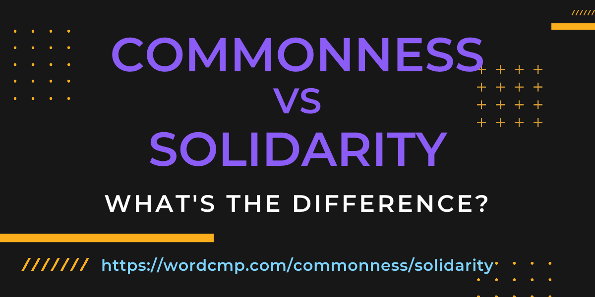 Difference between commonness and solidarity