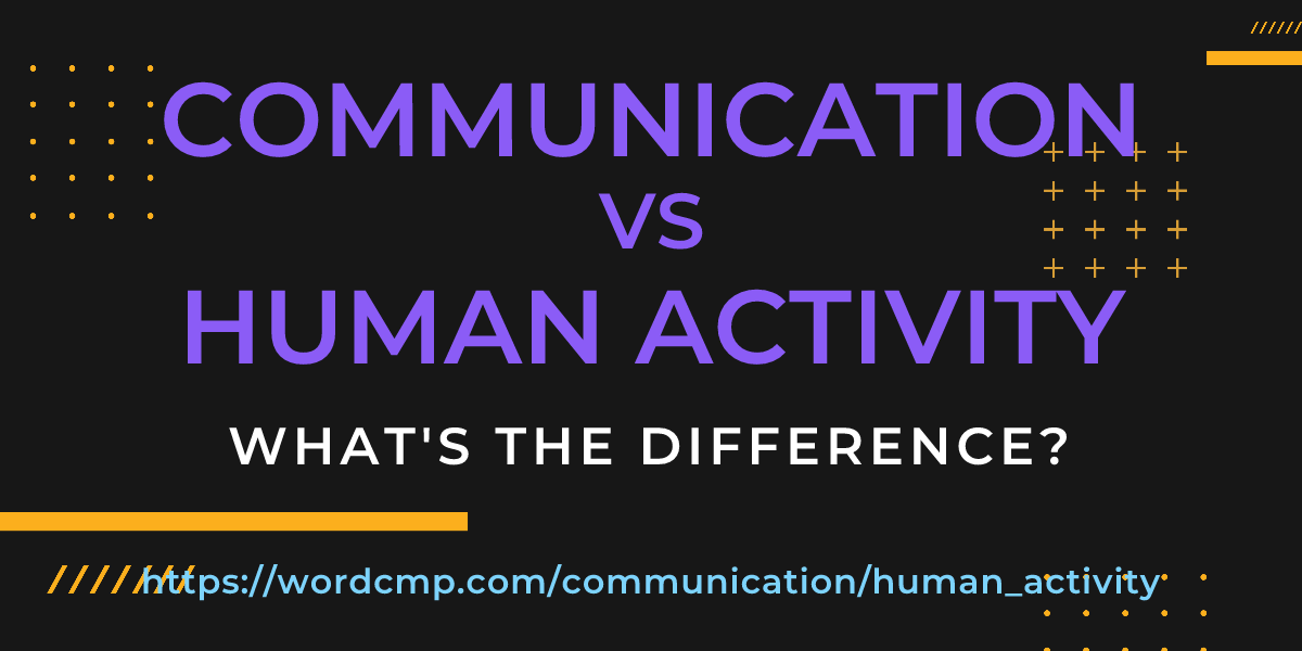 Difference between communication and human activity