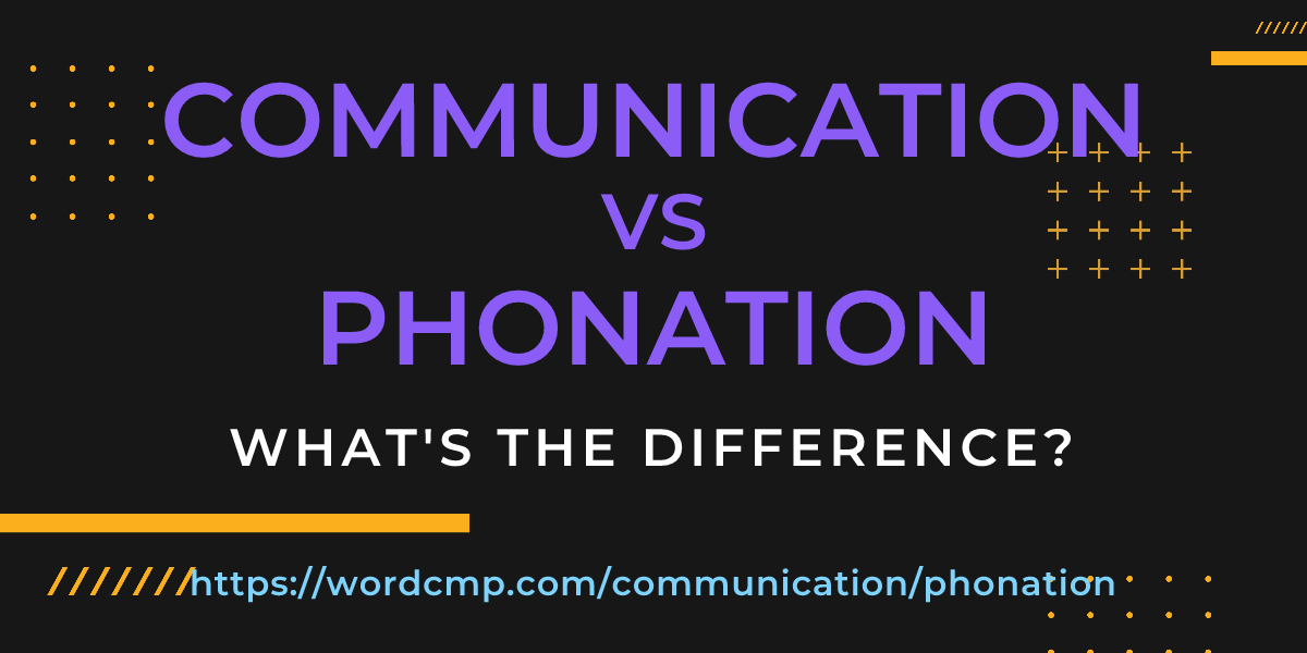 Difference between communication and phonation