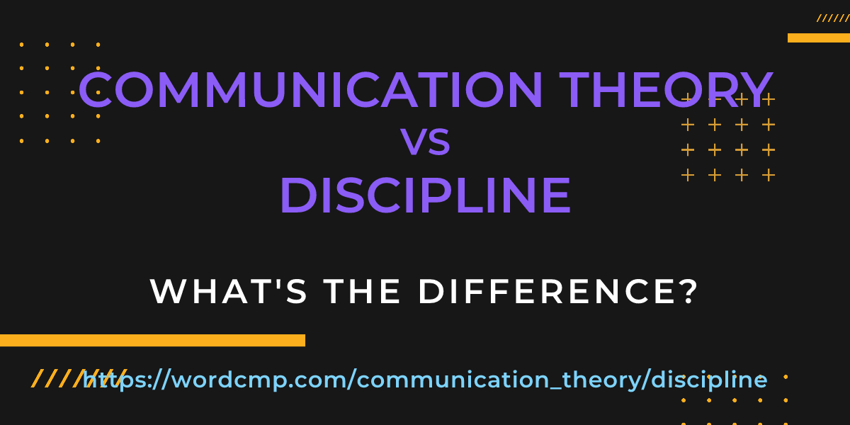 Difference between communication theory and discipline