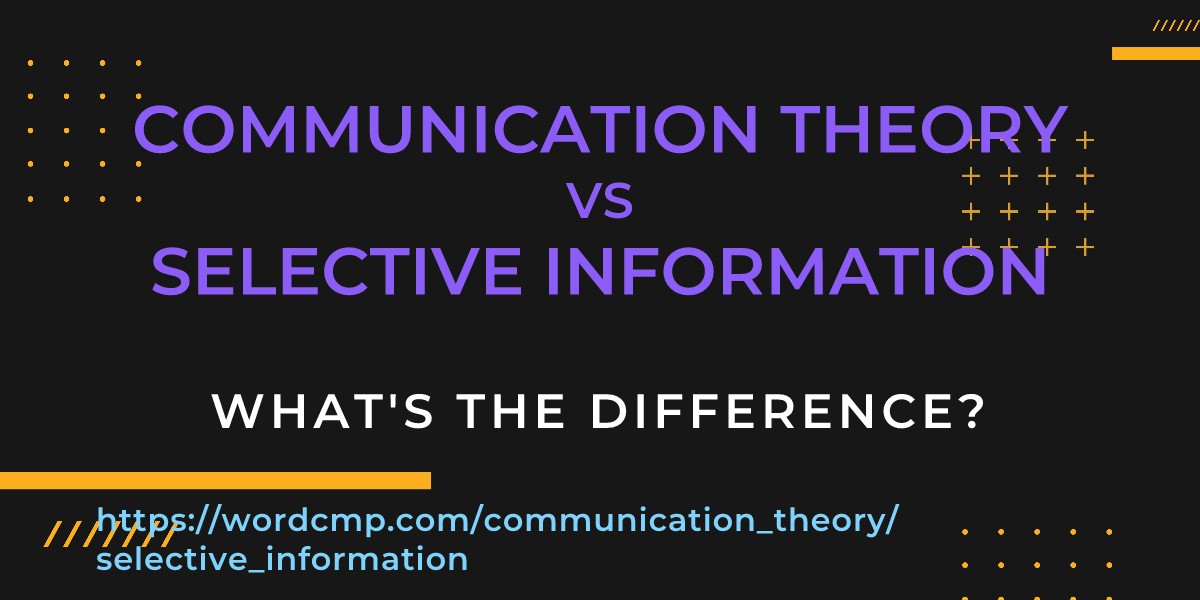 Difference between communication theory and selective information