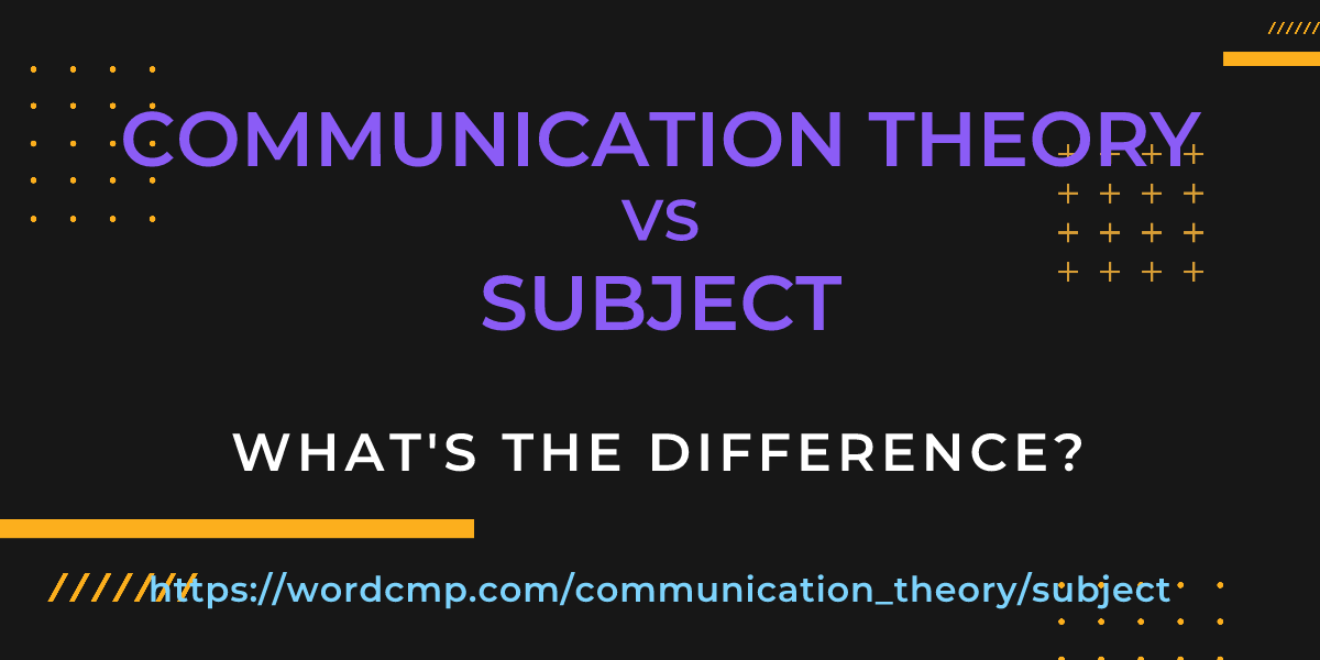 Difference between communication theory and subject