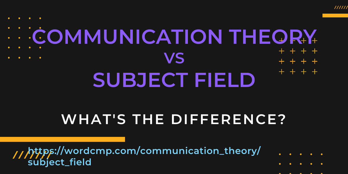 Difference between communication theory and subject field