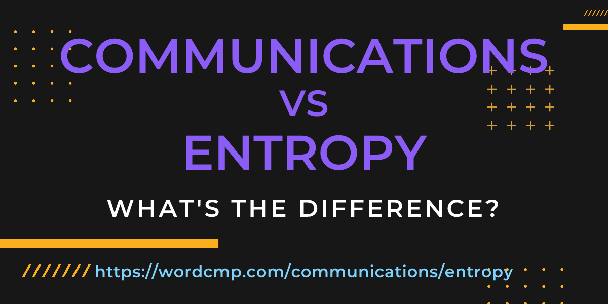Difference between communications and entropy