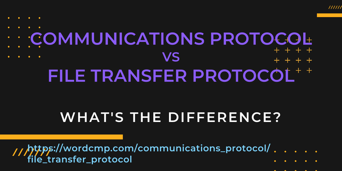 Difference between communications protocol and file transfer protocol
