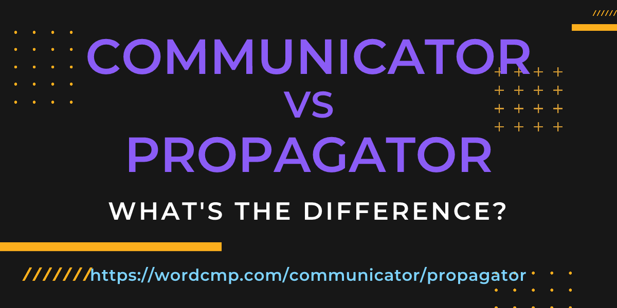 Difference between communicator and propagator